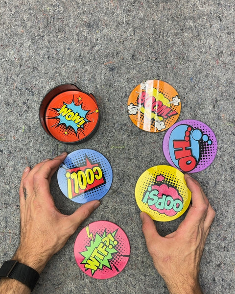 Comic Book Style Drink Coasters with Holder