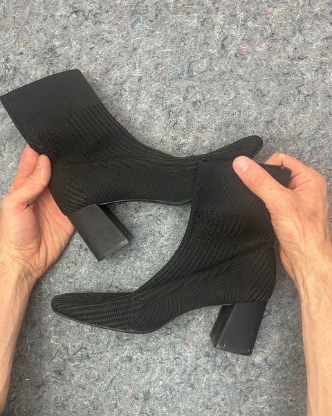 Bershka Black Knit Sock Ankle Boots, Size EU 38