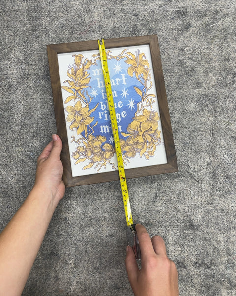 Framed "My Heart Is a Blue Ridge Mtn" Art Print, 9.5 x 12 in