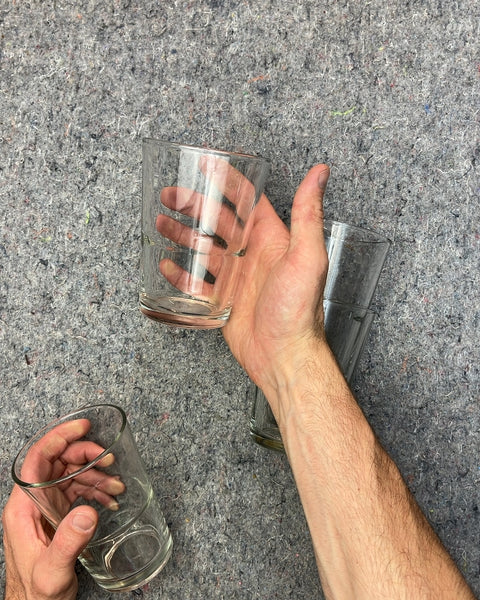 Set of Four Clear Glass Drinking Glasses