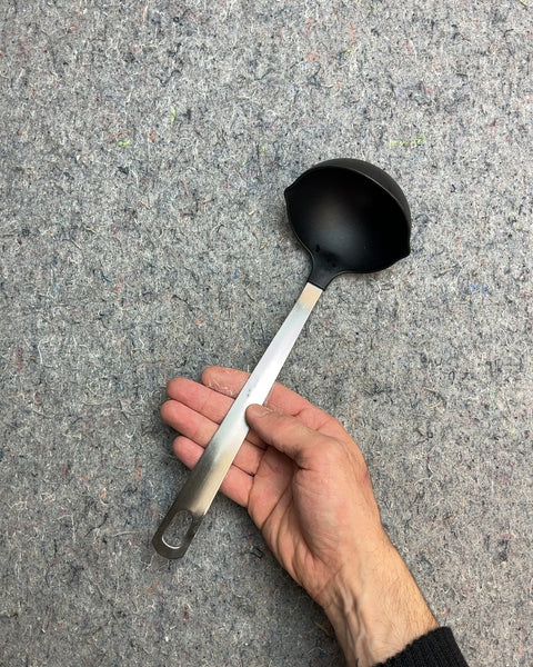 Black Nylon Ladle with Metal Handle