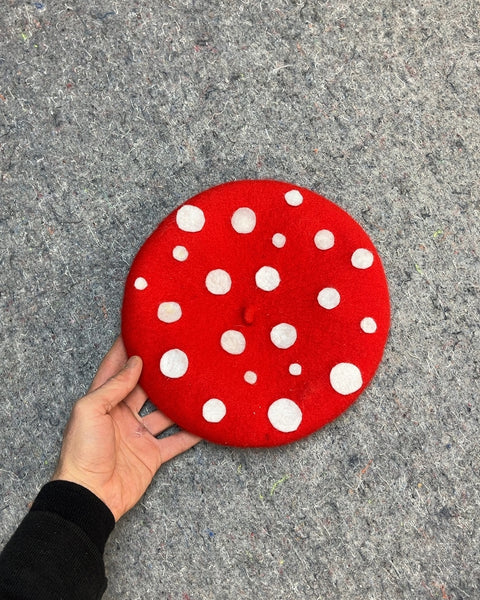 Cool Red Polka Dot Beret