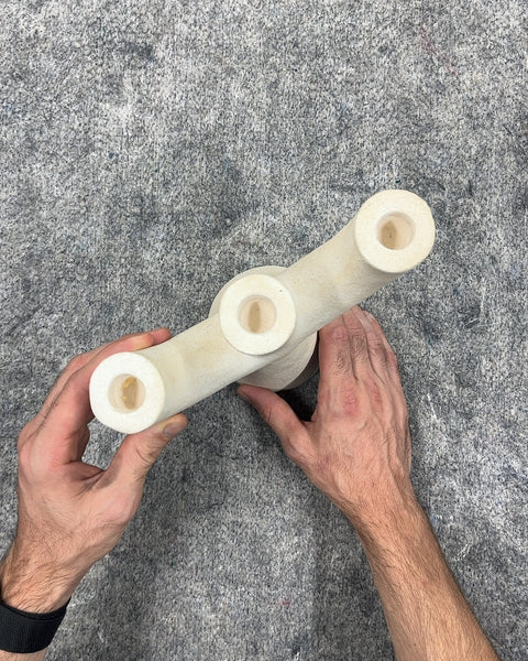 Abstract Ceramic Triple Candle Holder