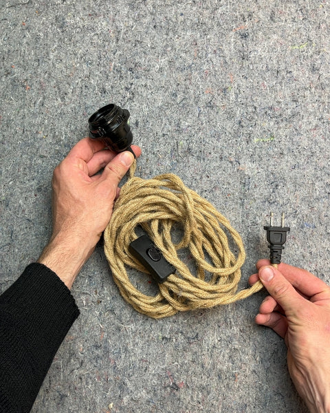 Jute Rope Lamp Cord with Switch