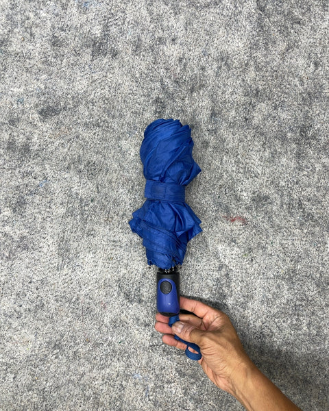 Blue Compact Folding Umbrella