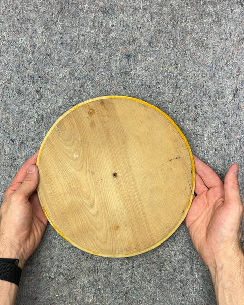 Vintage Wooden Serving Tray with Yellow Flowers, 10"