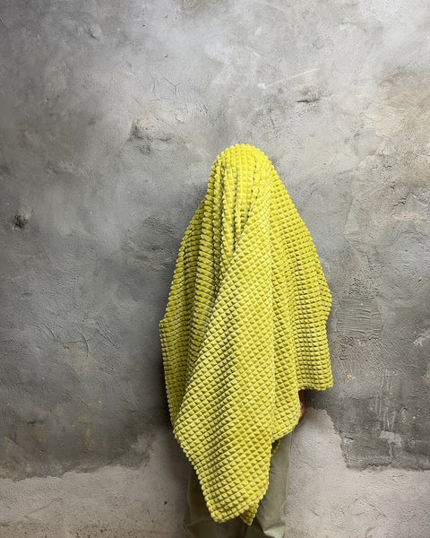 So Opulence Lime Green Waffle Knit Throw Blanket, 48x72"