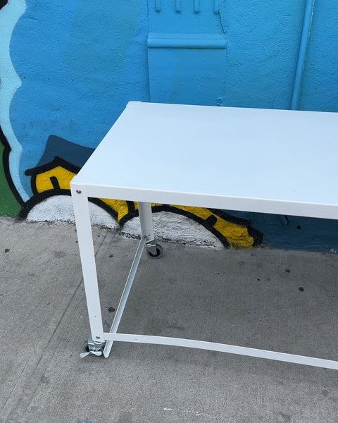 CB2 Go-Cart White Rolling Desk, W48xD24xH30"