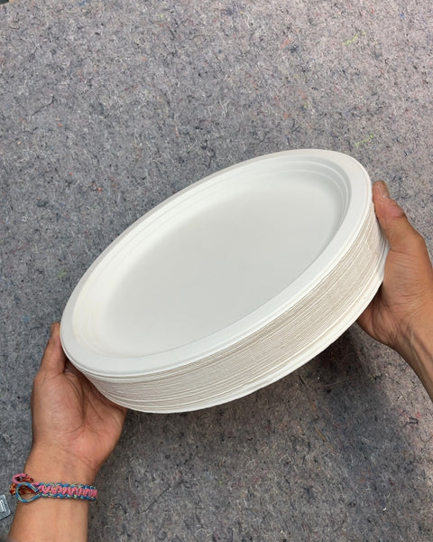 White Oval Disposable Plates