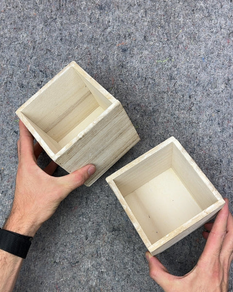 Small Wooden Storage Boxes, 5x5x5"