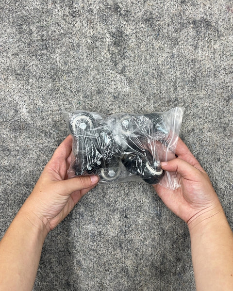 4 Black 1.5 in Caster Wheels with Brakes