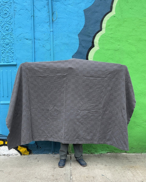 Gray Textured Throw Blanket Perfect For A Biiig Picnic, 80x80"