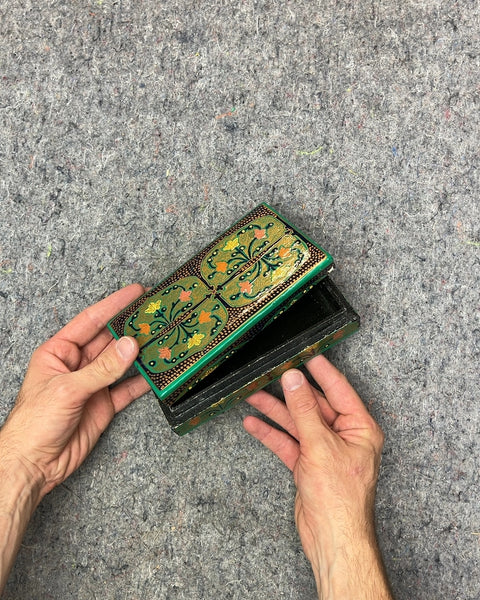 Decorative Green Floral Jewelry Box