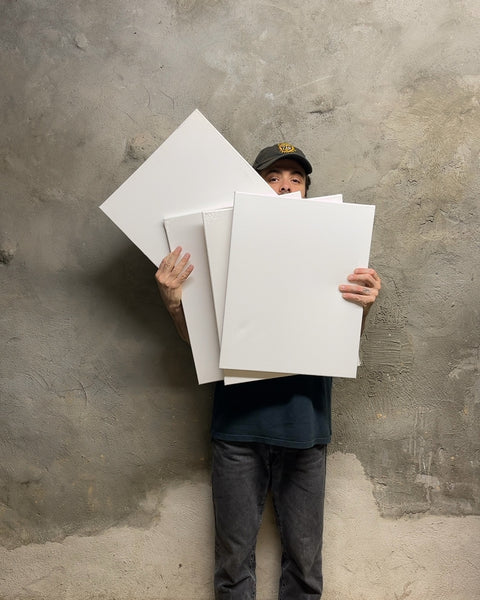 Set of 4 Blank White Stretched Canvas, 16x20"