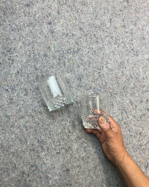 Two Sexy Clear Glass Tumblers