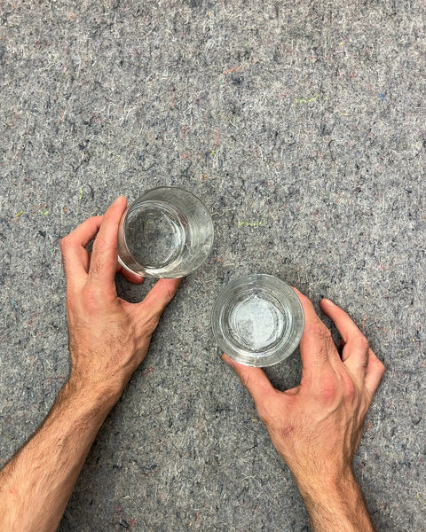 Two Whiskey Glasses With NY Map