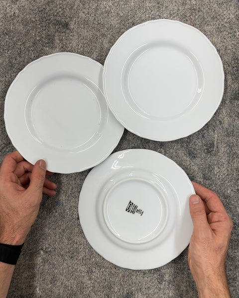 Set of 3 IKEA White Dessert Plates