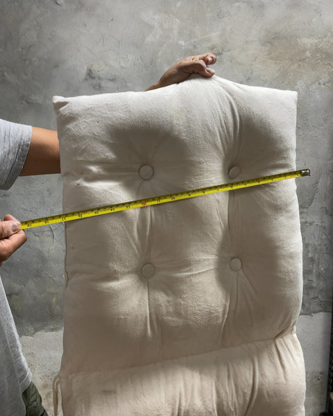 Big Hippo Beige Tufted High Back Chair Cushion, 60x18”