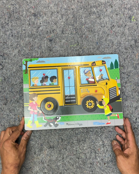 Melissa & Doug School Bus Wooden See & Hear Sound Puzzle