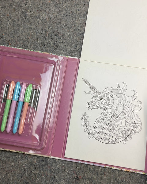 Kaleidoscope Coloring Unicorns and More Book with Markers