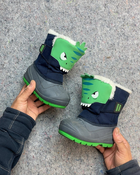 Cat & Jack Dinosaur Winter Boots, Sz 7 Kids