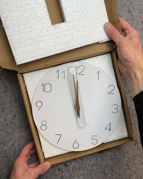 Brand New White Round Minimalist Wall Clock