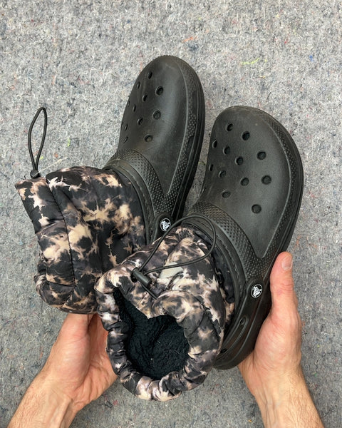 Crocs Black and White Camo Boots, Size M8/W10