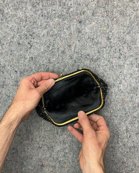 Black Beaded Clutch Purse