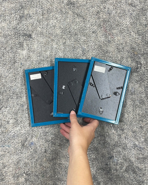 Set of Three Blue Picture Frames, 4 x 6 in
