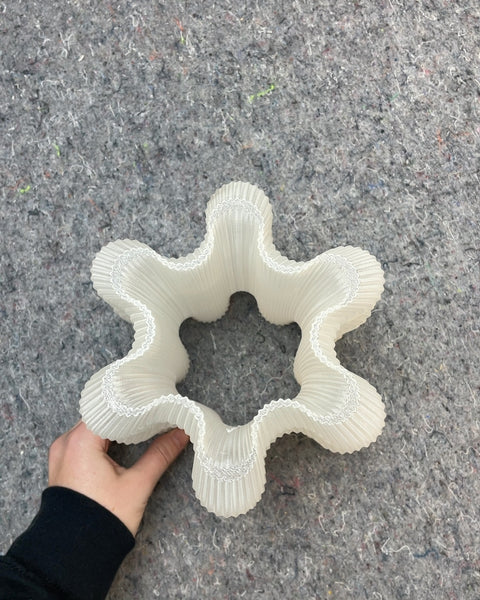 White Plastic Fluted Lamp Shade