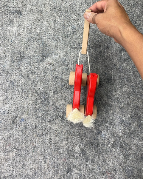 Red Wooden Pull-Along Horse Toy