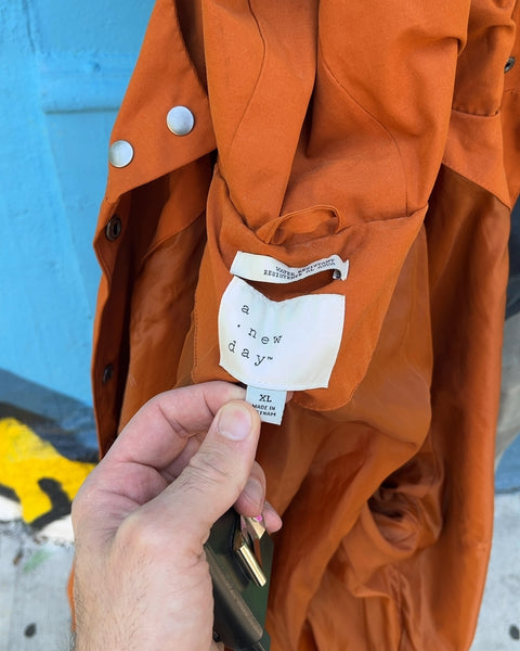 A New Day Rust Orange Raincoat, Size XL
