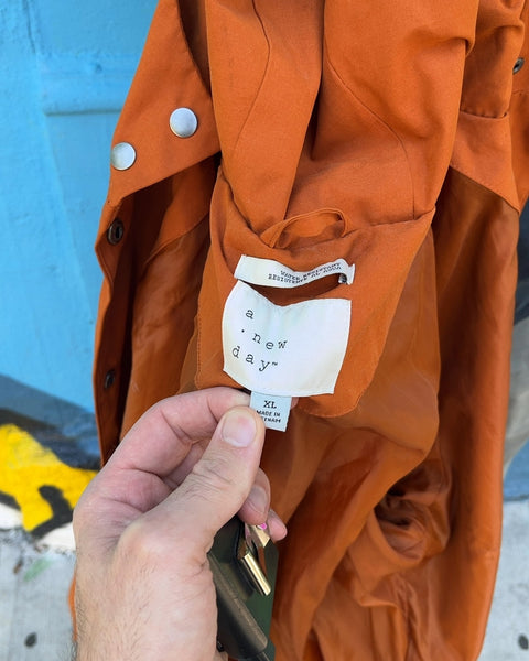 A New Day Rust Orange Raincoat, Size XL