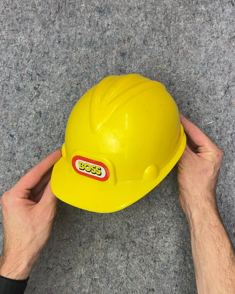 Adjustable Construction Hard Hat For A Toddler Who Is Really The Boss