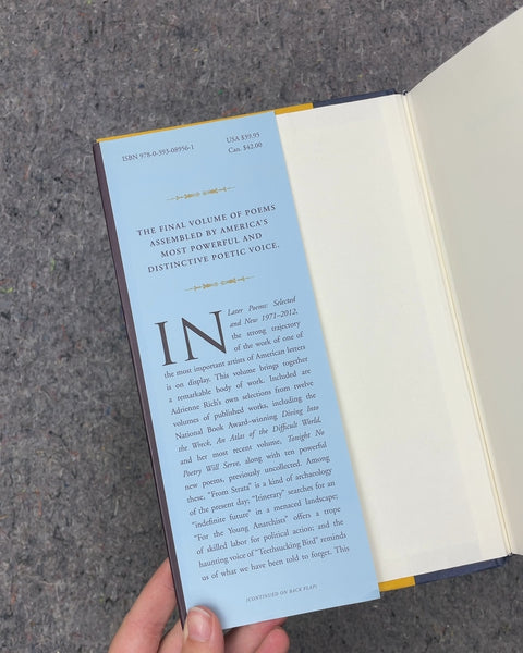 Later Poems Selected and New by Adrienne Rich