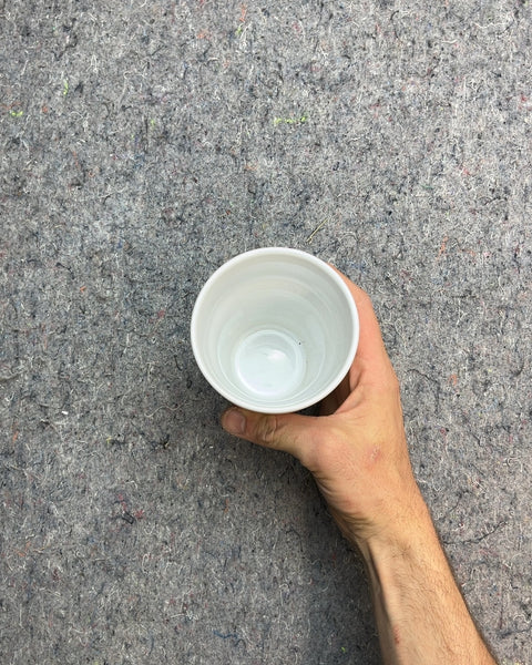 White Faceted Ceramic Cup
