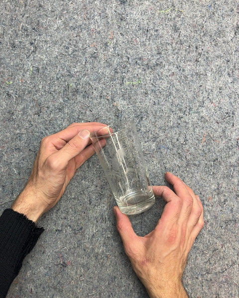 Pretty Etched Glass Drinking Glass