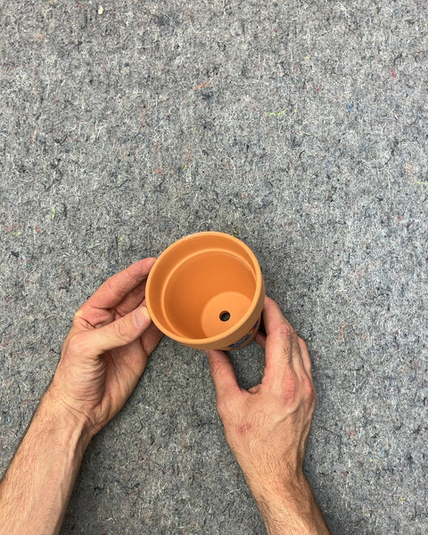 Terracotta Hand Painted Plant Pot, 4"