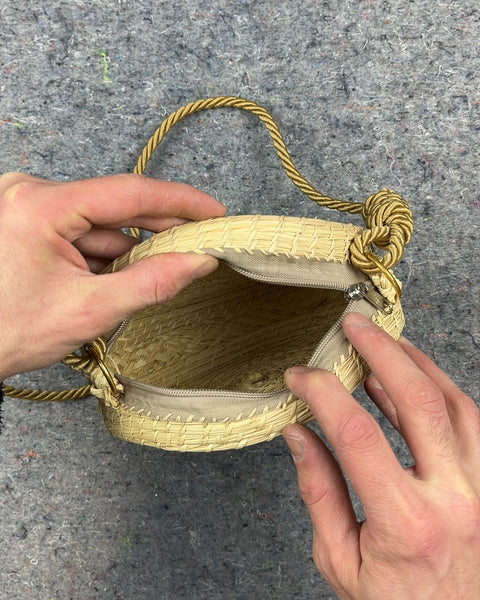 Woven Round Purse with Tassel