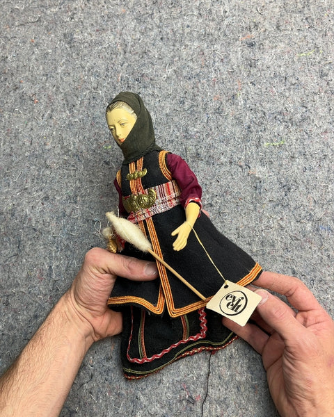 Vintage Folk Art Doll with Traditional Dress
