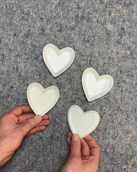 Four Heart Shaped Dishes