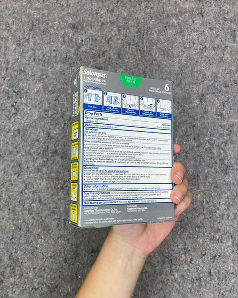 Salonpas Lidocaine 4% Pain Relieving Gel-Patch