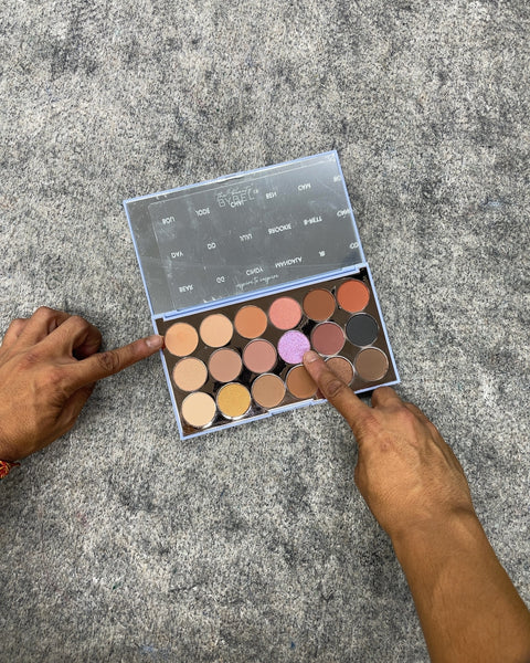 The Beauty Bybel Eyeshadow Palette, “Brookie” + “Bear” used