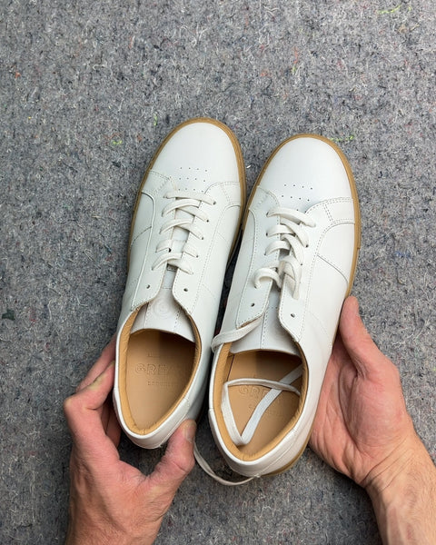GREATS White Leather Sneakers Made In Italy, Size EU 42