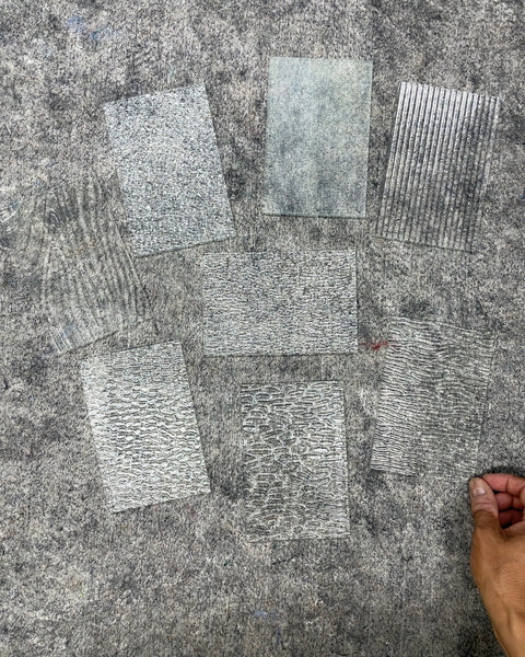 Assorted Textured Clear Architectural Glass Sample Sheets, Set of 8