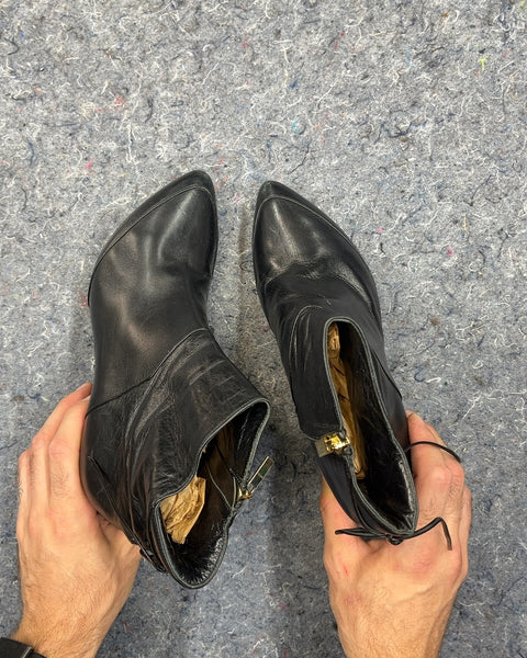 Stivali New York Awakening Black Leather Ankle Boots, Size EU 39