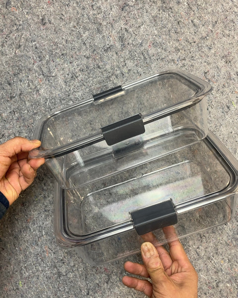 Clear Plastic Storage Containers, Set of 2