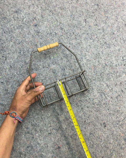 Sexy Metal Wire Bottle Carrier with Wood Handle, W7D4H8