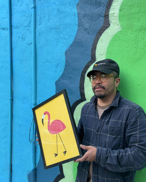 Framed Flamingo Wall Art, 14x18"