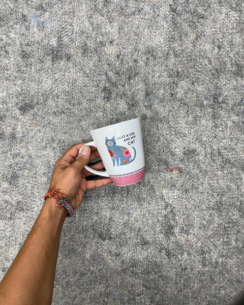 Just a Girl and Her Cat Ceramic Coffee Mug